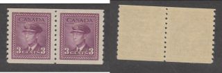 Mnh Canada 3 Cent Kgvi Perf 9.  5 War Coil Pair 280 (lot 15902)