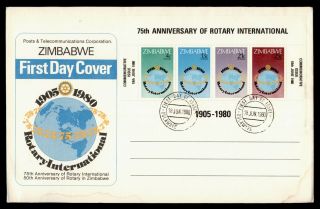 Dr Who 1980 Zimbabwe Rotary International S/s Fdc C125094