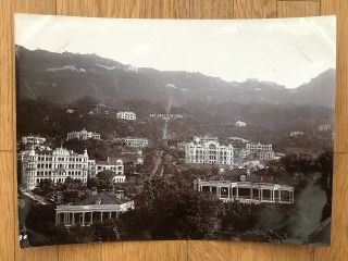 China Old Large Photo Building Mountain City View God Save The King Hongkong