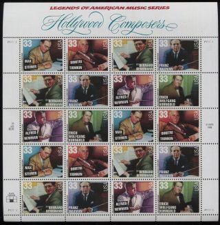 US Legends of American Music Series MNH Sheets 29c - 33c Face Value $54.  40 5