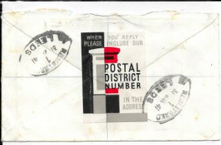 Gb 1941 Cover Postal District Number Label