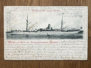 China Old Postcard North German Lloyd Imperial Post Damper To Germany 1911