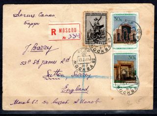 Russia Russland 1949 Ussr Registered Cover To Uk Gb United Kingdom