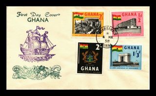 Dr Jim Stamps First Independence Anniversary Fdc Combo Ghana Cover