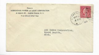 1925 Adirondack Power & Light Corporation - Glens Falls,  Ny Canceled Cover