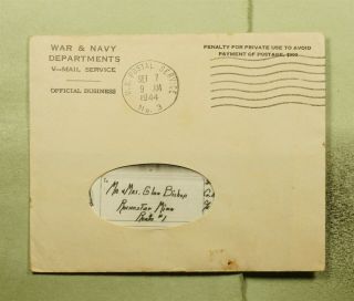 Dr Who 1944 Apo 1 V - Mail Official Frank To Usa Wwii Censored E51214