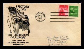 Dr Jim Stamps Us Victory Day Liberation Of Europe Wwii Event Cover Washington Dc