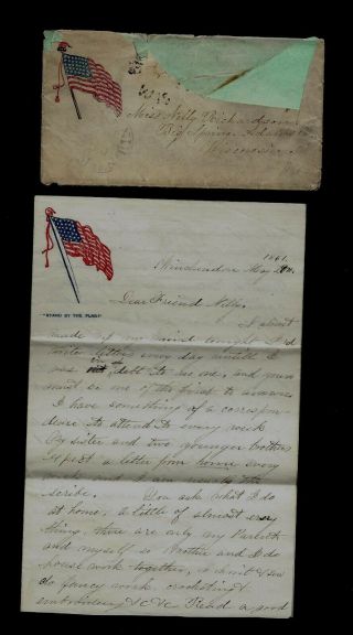 1861 Winchendon,  Ma - Civil War Letter & Cover,  Patriotic Letterhead,  Content