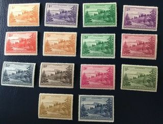 Norfolk Island - 1947 Definitive Stamps Complete Set Of 14,  Sg 1 - 12a,  Mnh