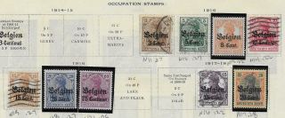 9 Belgium German Occupation Stamps From Quality Old Album 1915 - 1918
