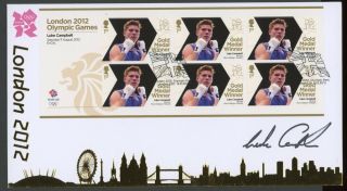 2012 Gb London Olympics (boxing) Gold Medal Illus.  Cover Signed Luke Campbell.