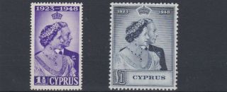 Cyprus 1948 S G 166 - 167 Silver Wedding Set Mh