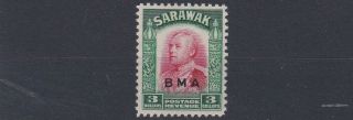 Sarawak 1945 S G 142 $3 Carmine Green Mnh