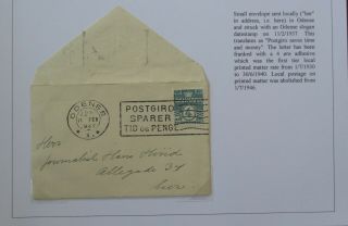 Denmark.  Small Unsealed Envelope Sent Locally In Odense.  Printed Matter.