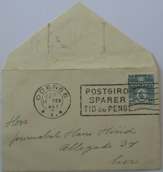 Denmark.  Small unsealed envelope sent locally in Odense.  Printed matter. 2