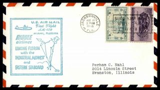 Mayfairstamps First Flight 1956 Florida Jacksonville Am 120 To Ny Cover Wwb70275