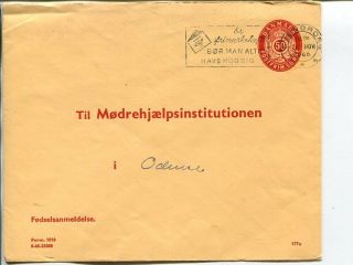 Denmark 50ö Mödrehjaelpsinstitutionen Stationery Cover 1966,  Print No 177x