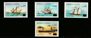 Sierra Leone 1986 Set,  4 Values To Le50.  Ships.  M.  N.  H.