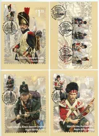 2015 Battle Of Waterloo 11 Phq Cards Special Handstamps On Front.  Unaddressed.