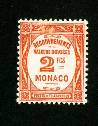 Monaco Stamps J26 Vf Og Nh Rare
