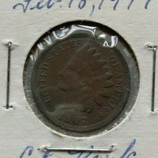 AG/VG Old & Antique 1907 IHC Indian Head 1c Coin Metal Detector Find 5