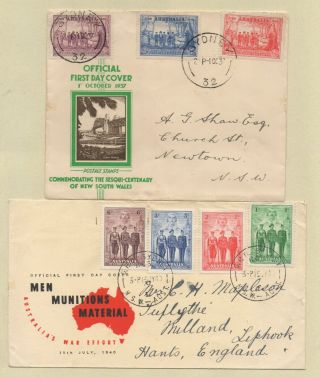 1937 Foundation South Wales,  1940 Australian Imperial Forces 1st Day Covers
