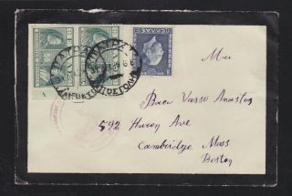 Greece 1939 Currency Censored Mourning Cover Patrai To Boston Mass Usa
