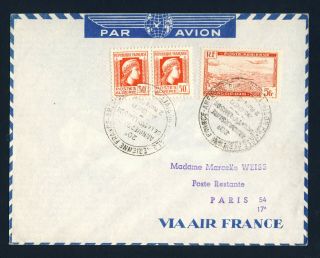Algeria (french) To France 1948 Air Mail Cover Algeria To Paris