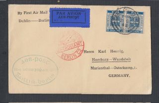 Ireland 1932 Mu 13 First Flight Cover Ffc Dublin To Berlin Germany