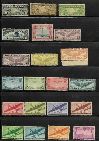 U.  S.  - 1926 - 52 - 21 Different Never Hinged Airmails - Scott : C7//c46