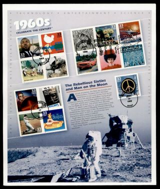 Dr Who 1999 Celebrate The 1960s Man On The Moon Rebellion S/s Fdc Lc133162