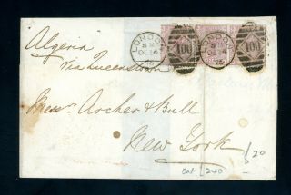 7 1/2d Rate Cover London Via Queensland To York 3 X 2 1/2d Plate 3 (au686)
