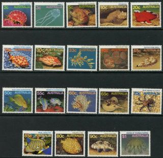 Australia Sc 902 - 920 1984 - 1986 Marine Life Definitives Complete Og Nh