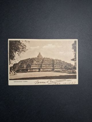 Netherlands Indies First Flight Cover Batavia To Amsterdam Borobudur Temple 1927