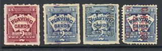 1894 - 1922 Us Playing Cards 2c Sc Rf1 - Rf4 And Cat $69.  95