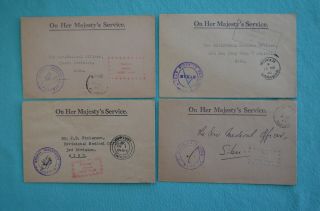Sarawak 4 X Official Covers With Frank Handstamps