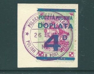 Poland 1943 Ww2 Piece: Polish Field Post Office On Overprinted Letter Seal