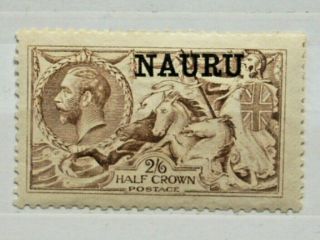 Nauru 1919 2/6d Seahorse Pale Brown Bradbury/wilkinson Printing Sg25 Fine