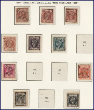 (g2863) Philippines - Filipinas.  1898 Resellado Zamboanga Overprint Stamps
