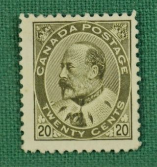 Canada Stamp Edward V11 1903 20c Deep Olive Green H/m No Gum (s107)