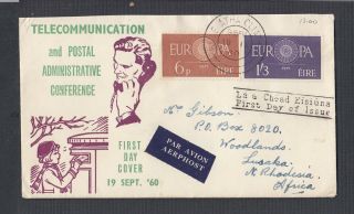Ireland 1960/3 Two Illustrated Europa First Day Covers Fdcs Dublin Cat €42