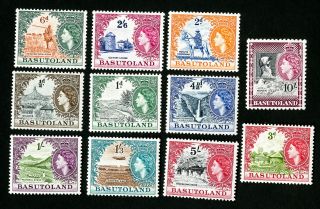 Basutoland Stamps 46 - 56 Vf Og Lh Scott Value $112.  00