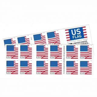 100 Us Flag Usps First - Class Forever Stamps $55 Retail Value