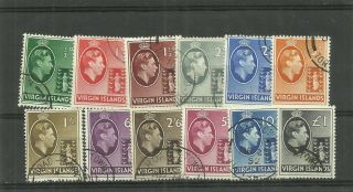 British Virgin Islands 1938/47 Gvi Set To £1 Fine