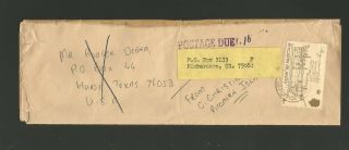 Unusual1975 Pitcairn Islands Wrapper To Us Taxed Postage Due On Arrival