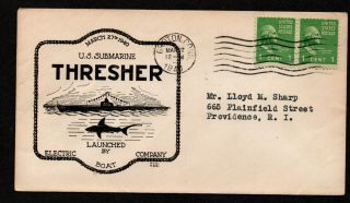 $naval Submarine Cover Uss Thresher Launched March 27,  1940 With Enclosure
