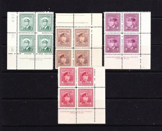 Canada.  1942 - 48 G/vi 4 X Blocks Of 4.  N/h/mint.