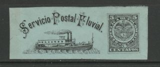 Colombia 5 Centavos Servicio Postal Fluvial Gummed Label