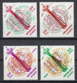 K8 Haiti Set Of 4 Space Stamps With Overprint 1962 Mnh