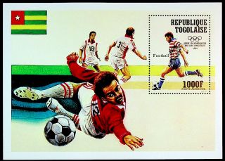 Togo 1984 Olympic Games Of Los Angeles Football Fine Sheet C493